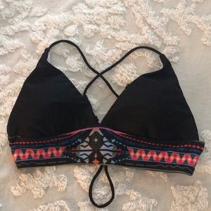 Black cross back bikini top NWOT